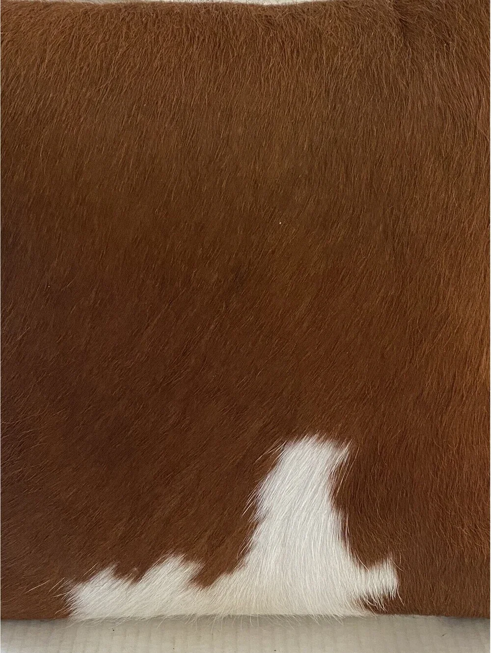 Pair of Natural Cowhide Throw Pillows Genuine Hair on Hide Brown White 16”